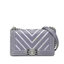 Chanel Boy 25 V Stitch Chevron Chain Shoulder Bag