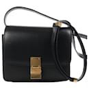 Celine Classic Box Small Leather Shoulder Bag in Black - Céline