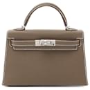 Hermes Mini Kelly 2 Etoupe Handbag Brown - Hermès