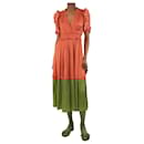 Orange shirred flowy dress - size UK 6 - Ulla Johnson