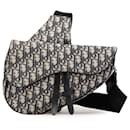 Dior Blue Oblique Canvas Saddle Crossbody