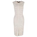 Alexander McQueen Patterned Knit Midi Dress in Ivory Wool - Alexander Mcqueen