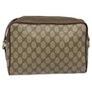 GUCCI GG Supreme Web Sherry Line Bag PVC Beige Gold 001 56 6472 4023 Auth KD170 - Gucci