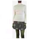Cream ribbed high-neck jumper - size XS - Autre Marque
