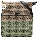 Sac à bandoulière en toile Zucchino marron Fendi