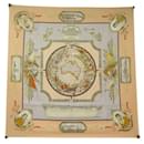 FOULARD HERMES LE GEOGRAPHE LAROCHE CARRE 90 CM EN SOIE BROCHEE SILK SCARF - Hermès