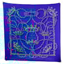 FOULARD HERMES LE SACRE DU PRINTEMPS EN CACHEMIRE & SOIE BLEU + BOITE SCARF - Hermès