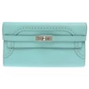 Hermes Kelly Wallet in Blue Atoll - Hermès