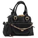 Chloe Paddington Shoulder Bag Leather Black Gold Auth BD875 - Chloé