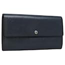LOUIS VUITTON Monogram Mat Portefeiulle Sarah Long Wallet Blue LV Auth BA634 - Louis Vuitton