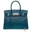 Sac HERMES Birkin 30 en Cuir Bleu - 102596 - Hermès