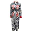 Chufy Blue / Red Multi Printed Belted Cotton Midi Dress - Autre Marque