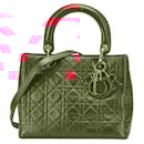 Dior Lady Dior Medium Cannage Handbag Red - Christian Dior