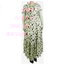 Cream silk floral printed maxi dress - size M - Autre Marque