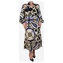 Neutral printed midi dress - size UK 12 - Autre Marque