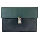 Prada Saffiano Bicolor Leather Clutch VR089M