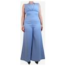 Baby blue sleeveless crepe jumpsuit - size UK 12 - Autre Marque
