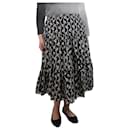 Black Ginko leaf midi skirt - size UK 14 - Autre Marque