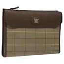 Burberrys Nova Check Clutch Bag Canvas Brown Auth bs23897 - Autre Marque