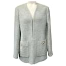 Gucci Green / Ivory Tweed Open Front Blazer