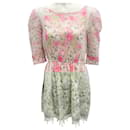 LoveShackFancy Pink Floral Eyelet Mini Dress - Autre Marque