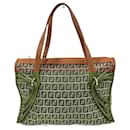Fendi Zucchino Canvas Leather Handbag 8BL070