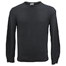  Saint Laurent Knitted Crewneck Sweater in Black Wool