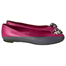 Alexander McQueenSkull City Ballet Flats in Pink Leather  - Alexander Mcqueen