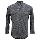 Saint Laurent 2017 Ikat Western Shirt in Black Cotton