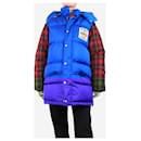Blue and red hooded nylon puffer jacket - size UK 12 - Gucci