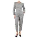 Black and white structured pinstripe jumpsuit - size UK 8 - Autre Marque