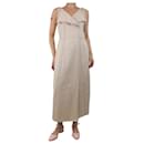 Neutral sleeveless canvas contrast-stitched maxi dress - size UK 12 - Autre Marque