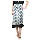 Silver La Scala feather-trimmed lurex midi skirt - size M - Autre Marque