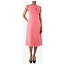 Pink sleeveless wool crepe midi dress - size UK 6 - Autre Marque