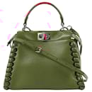 Fendi Peekaboo Mini Leather 2Way Handbag in Red 8BN244