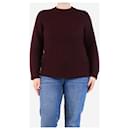 Burgundy cable-knit jumper - size M - Autre Marque