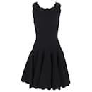 Alaïa Scalloped Mini Dress in Black Wool - Autre Marque