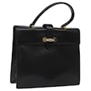 CELINE Hand Bag Leather Black Gold Auth hk2385 - Céline