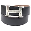 Hermes Silver H Logo Reversible Belt - Hermès