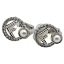 Fendi Metal Zircon Pearl Earrings 8AK517
