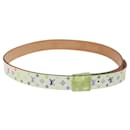 LOUIS VUITTON Multicolor Ceinture Care Belt 34.6"" White M9682 LV Auth ac3693 - Louis Vuitton