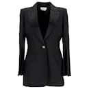  Alexander Mcqueen Single-Breasted Blazer in Black Wool