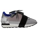 Balenciaga Race Runner Marble Sneakers in Grey Suede 