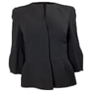 Alexander McQueen Cropped Peplum Jacket in Black Wool - Alexander Mcqueen