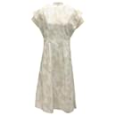 Deveaux New York Beige Abstract Print Cotton Midi Dress - Autre Marque