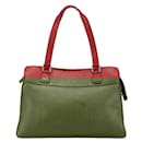 Fendi Selleria Stitch Leather Handbag Red