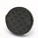 Celine Round Coin Case in Brown Canvas - Céline