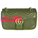 Gucci Red Matelasse Calfskin Small GG Marmont Flap Bag
