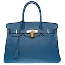 Sac HERMES Birkin 30 en Cuir Bleu - 102302 - Hermès
