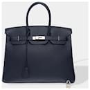 Sac HERMES Birkin 35 en Cuir Bleu - 102615 - Hermès